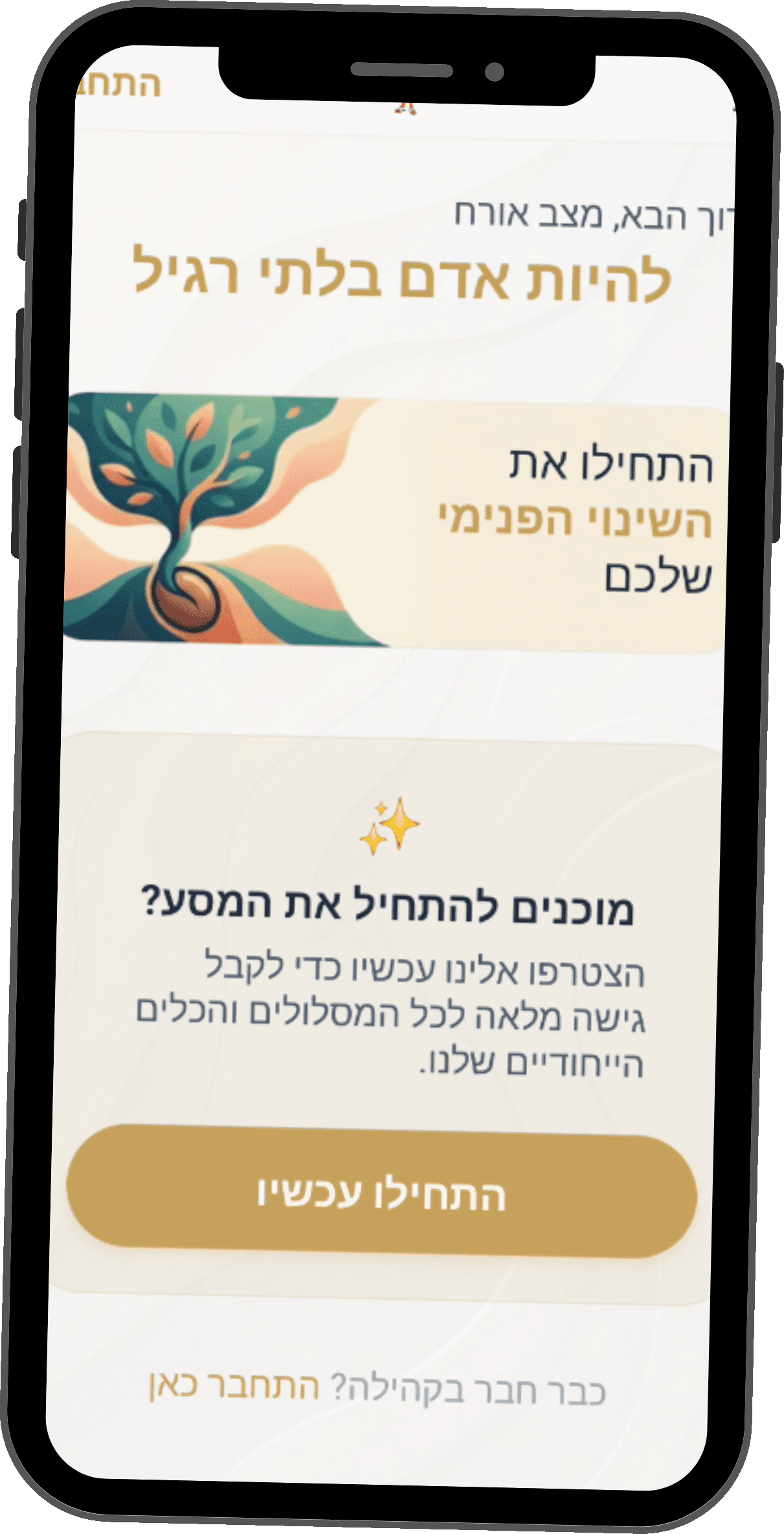מסך מתוך האפליקציה